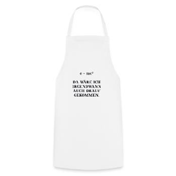 e = mc² lustig witzig Mathe Physik Geschenkidee - Kochschürze - Weiß - Vorne - AI Model Male 185 dark (185cm)