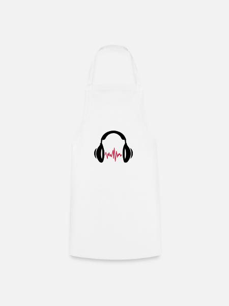 Kopfhörer Headphone Musik Dj Sound Karaoke - Kochschürze - Weiß