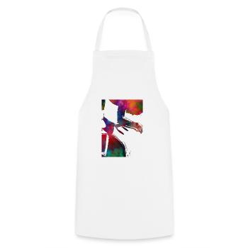 cycling sport art - Cooking Apron - white - Front - AI Model Male 185 dark (185cm)