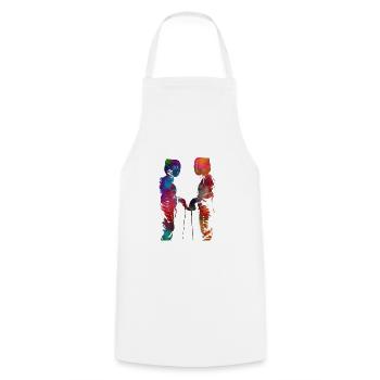 fencing sport art #fencing #sport - Cooking Apron - white - Front - AI Model Male 185 dark (185cm)