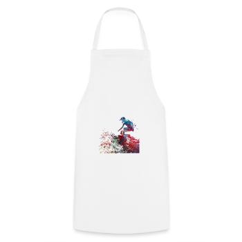 Surfer sport art #surfer #sport - Cooking Apron - white - Front - AI Model Male 185 dark (185cm)
