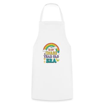 In My Three Year Old Era 3rd Birthday Girl Boy - Cooking Apron - white - Front - AI Model Male 185 dark (185cm)