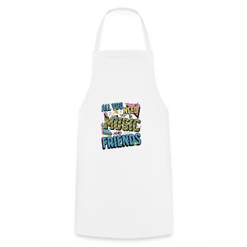 All You Need Is Music And Friends Funny Musician - Cooking Apron - white - Front - AI Model Male 185 dark (185cm)