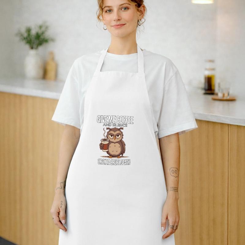 Kaffee Eule - geb mir Kaffee und Stille oder stirb Kochschürze