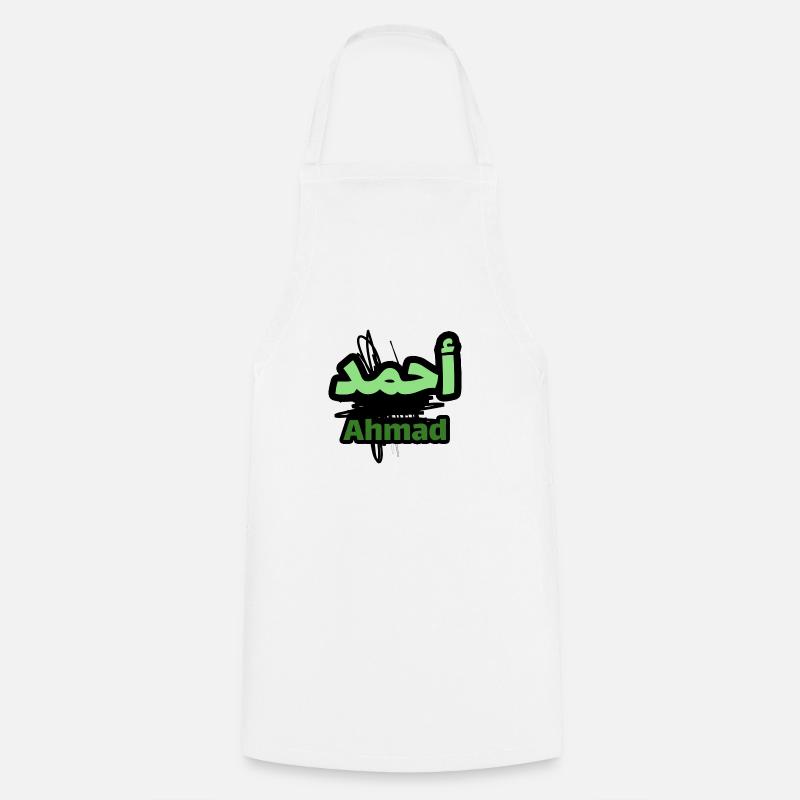 Ahmad calligraphy arabic letter - Cooking Apron - white