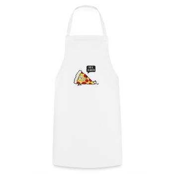 Funny Cartoon Pizza - Statement / Funny / Quote - Kochschürze - Weiß - Vorne - AI Model Male 185 dark (185cm)