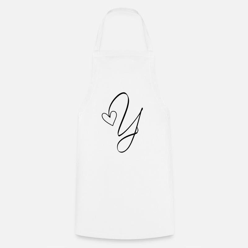 Lettre Y Ypsilon Lettre-Y Calligraphie - Tablier de cuisine - blanc