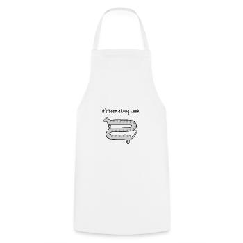 La semaine a été longue - Tablier de cuisine - blanc - Devant - AI Model Male 185 dark (185cm)