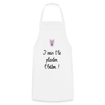 J'vais t'le planter l'bâton ! Bronzés font du ski - Tablier de cuisine - blanc - Devant - AI Model Male 185 dark (185cm)
