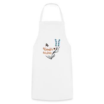 Herbes, Hexlein, Abeille, Environnement - Tablier de cuisine - blanc - Devant - AI Model Male 185 dark (185cm)