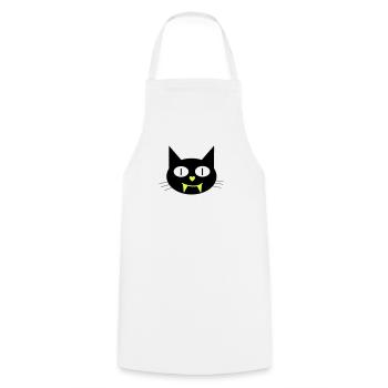 Halloween vampire cat with canines - Cooking Apron - white - Front - AI Model Male 185 dark (185cm)