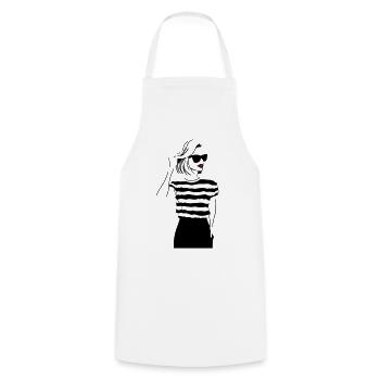 Kiss of the Night Lip Accent - Cooking Apron - white - Front - AI Model Male 185 dark (185cm)