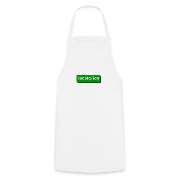 vegetarian - Cooking Apron - white - Front - AI Model Male 185 dark (185cm)