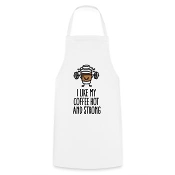 I like my coffee hot and strong - Cooking Apron - white - Front - AI Model Male 185 dark (185cm)