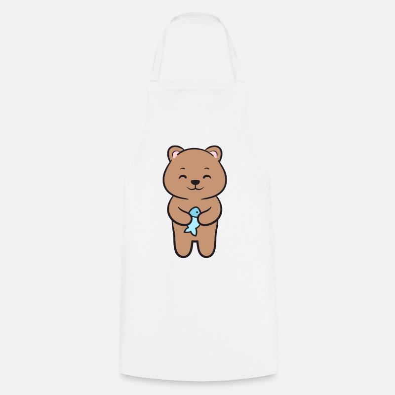 Ours Ours brun - Tablier de cuisine - blanc