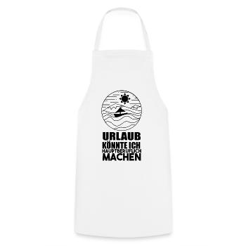 Segel Urlaub - Kochschürze - Weiß - Vorne - AI Model Male 185 dark (185cm)