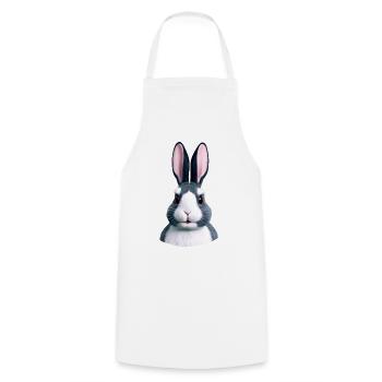 Rabbit - Not only at Easter - Cooking Apron - white - Front - AI Model Male 185 dark (185cm)