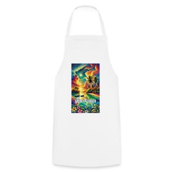 Parotonga Cook Islands Tropical - Cooking Apron - white - Front - AI Model Male 185 dark (185cm)