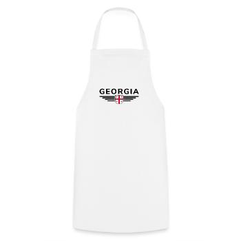 Georgia Design – Land of Contrasts - Cooking Apron - white - Front - AI Model Male 185 dark (185cm)