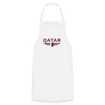 Katar Design – Exklusiv und Modern - Kochschürze - Weiß - Vorne - AI Model Male 185 dark (185cm)