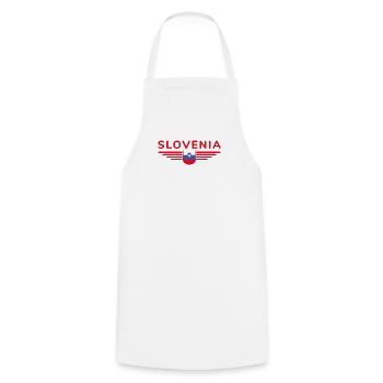 Stylish Slovenia design - Cooking Apron - white - Front - AI Model Male 185 dark (185cm)