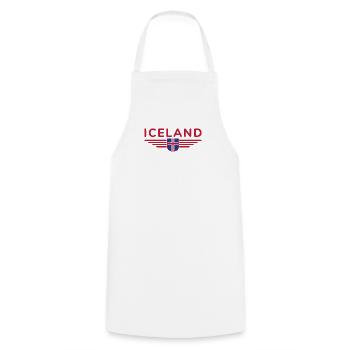 Iceland T-Shirt – Magic of the Northern Lights - Cooking Apron - white - Front - AI Model Male 185 dark (185cm)