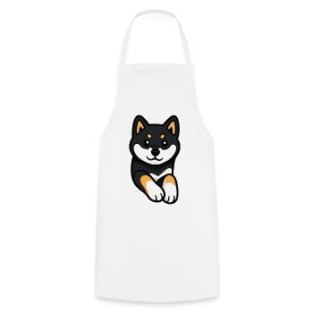 Cute and Funny Shiba Inu Dog - Cooking Apron - white - Front - AI Model Male 185 dark (185cm)