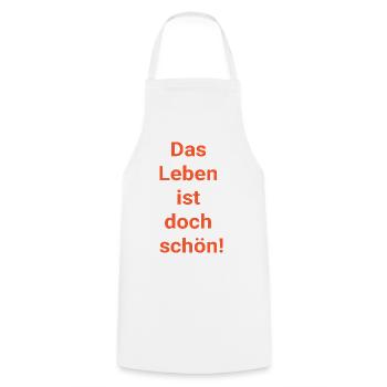 La vie est belle ! - Tablier de cuisine - blanc - Devant - AI Model Male 185 dark (185cm)