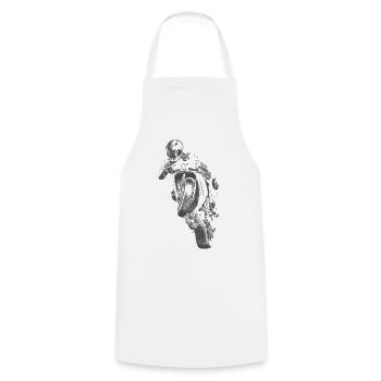 motorcycle - Cooking Apron - white - Front - AI Model Male 185 dark (185cm)