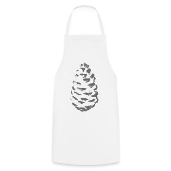 Spruce cone silhouette in shade grey - Cooking Apron - white - Front - AI Model Male 185 dark (185cm)
