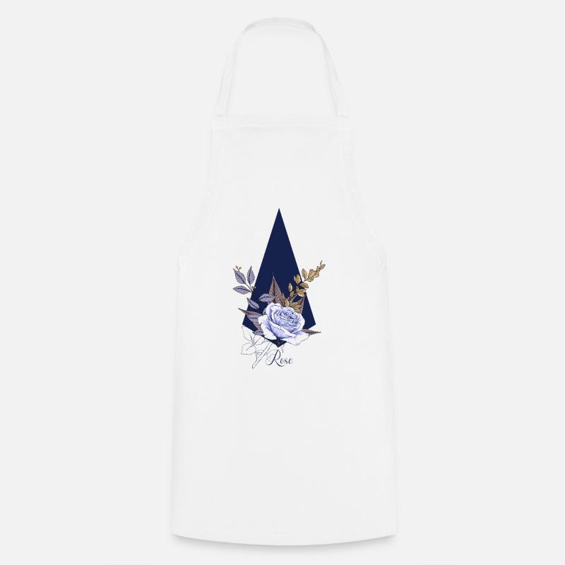 Rose on Blue - Tablier de cuisine - blanc