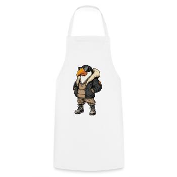 Toucan Bird Cool Winter - Cooking Apron - white - Front - AI Model Male 185 dark (185cm)