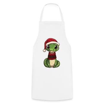 Noël de Noël Cobra Serpent - Tablier de cuisine - blanc - Devant - AI Model Male 185 dark (185cm)