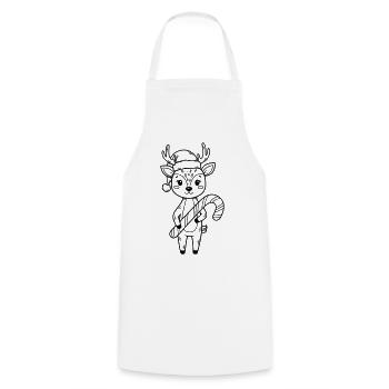 Mignonne dessin animé de Faon de Noël - Tablier de cuisine - blanc - Devant - AI Model Male 185 dark (185cm)