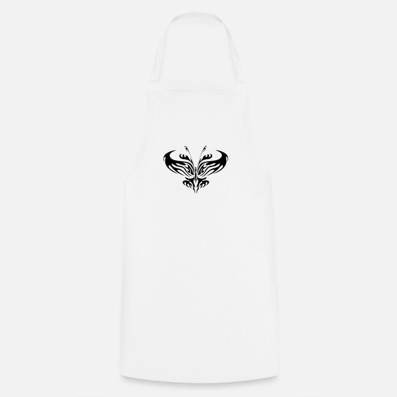 black butterfly  - Cooking Apron - white