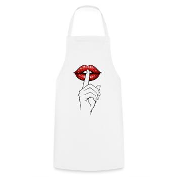 Psst Lips – Chemise Statement Mystérieuse - Tablier de cuisine - blanc - Devant - AI Model Male 185 dark (185cm)