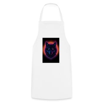 Neon Wolf auf Orange Circle - Kochschürze - Weiß - Vorne - AI Model Male 185 dark (185cm)
