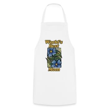 World's Best Mom Floral Vintage - Cooking Apron - white - Front - AI Model Male 185 dark (185cm)