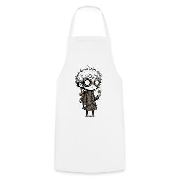 Enfant Steampunk Lunettes Rouages Manga - Tablier de cuisine - blanc - Devant - AI Model Male 185 dark (185cm)