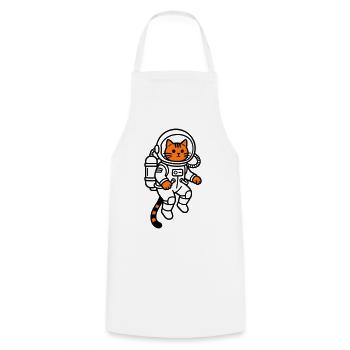 cat in space - Cooking Apron - white - Front - AI Model Male 185 dark (185cm)