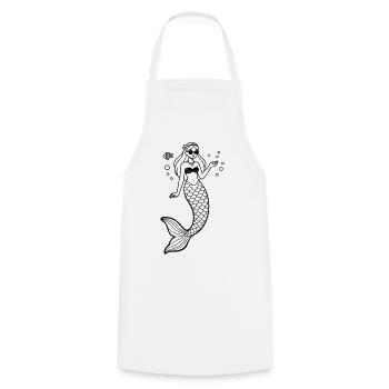 mermaid - Cooking Apron - white - Front - AI Model Male 185 dark (185cm)