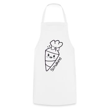 Schoolchild - cute school cone to color in - Cooking Apron - white - Front - AI Model Male 185 dark (185cm)