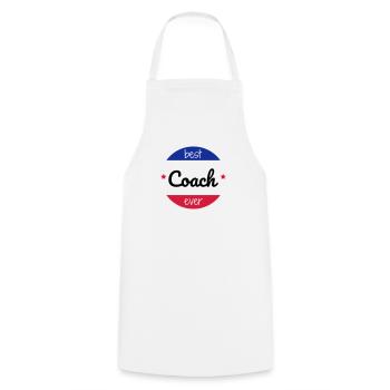Coach Coaching Trainer Sport Entraineur Team - Cooking Apron - white - Front - AI Model Male 185 dark (185cm)