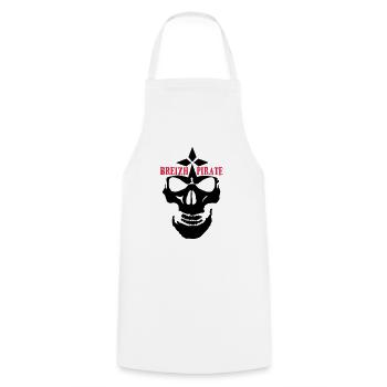 breizh pirate tete de mort crane skull logo - Tablier de cuisine - blanc - Devant - AI Model Male 185 dark (185cm)