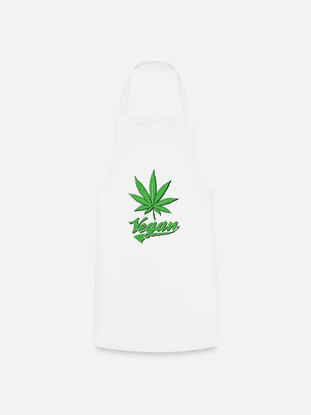 VEGAN MARIHUANA - Kochschürze - Weiß