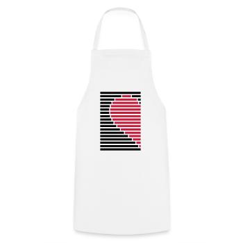 chemise de partenaire cœur gauche - Tablier de cuisine - blanc - Devant - AI Model Male 185 dark (185cm)