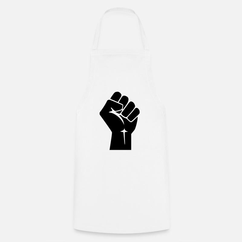 Raised Fist Logo (Vector) - Tablier de cuisine - blanc