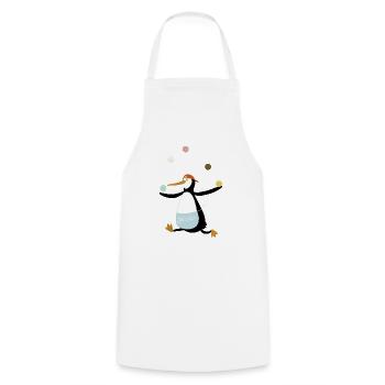 Pinguin jongliert Eis - Kochschürze - Weiß - Vorne - AI Model Male 185 dark (185cm)