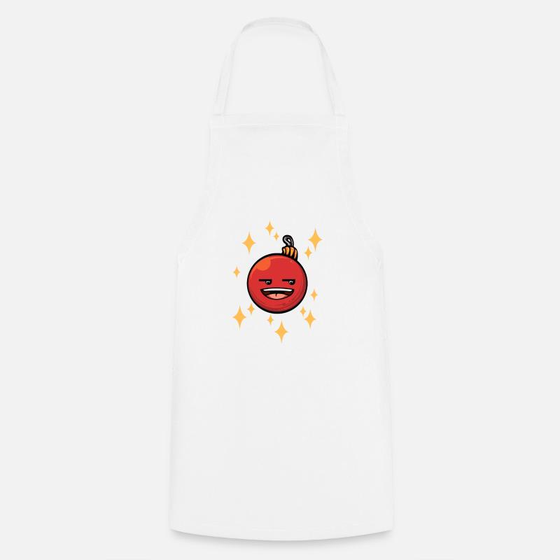 Drôle de boule de Noël #5/9 - Tablier de cuisine - blanc