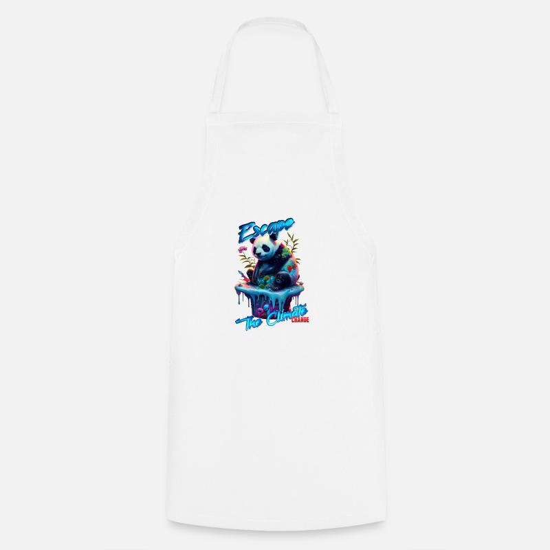 ÉCHAPPER AU CLIMAT (changement) - Version Pand Bear - Tablier de cuisine - blanc